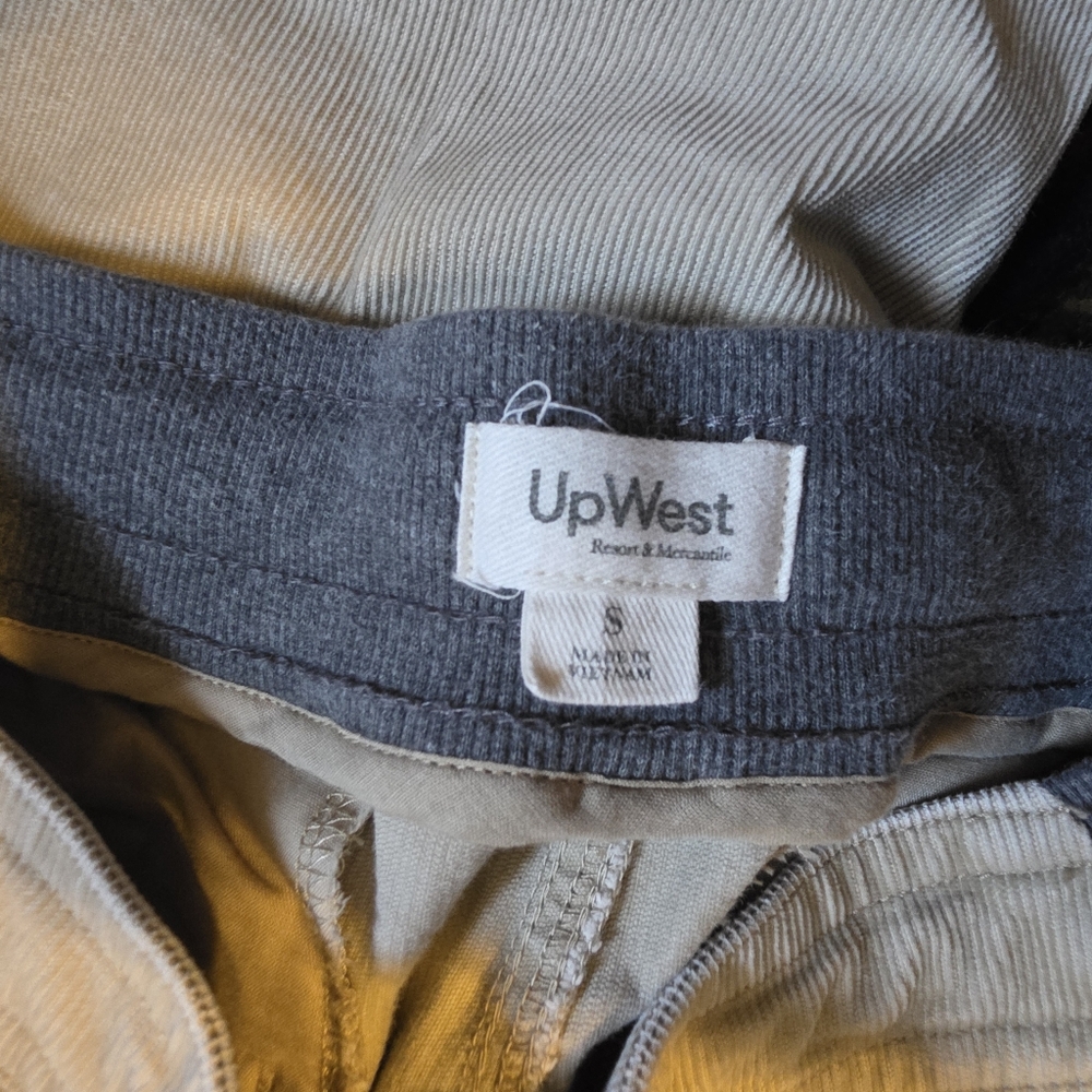 UpWest Cream Corduroy Pants With Drawstring Waist And Button Fly Size S - Picture 7 of 7